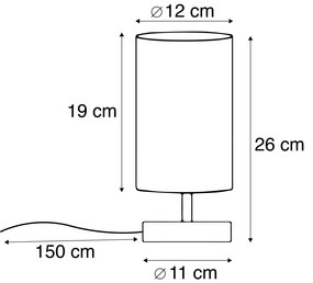 Candeeiro de mesa moderno cinzento com aço - Milo 2 Design,Industrial,Moderno