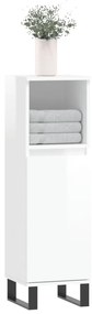 Armário WC 30x30x100 cm derivados de madeira branco brilhante