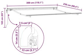 Toldo Branco 300 x 250 cm Branco