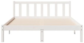 Cama extra longa sem colchão 160x210 cm pinho maciço branco