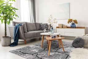 Tapete moderno COZY 8985 Pavimentação tijolo, pedra - Structural dois níveis de lã cinzento