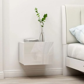 vidaXL Mesas de cabeceira 2 pcs derivados de madeira branco brilhante