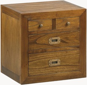 Mesa de cabeceira em madeira de mindi artesanal Star