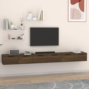 Móvel de TV de Parede Flix com 6 Gavetas de 204cm - Castanho - Design