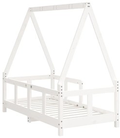 Estrutura de cama infantil 70x140 cm pinho maciço branco