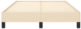 Estrutura de cama sem colchão 120x190 cm tecido creme