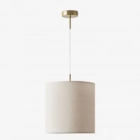 Lâmpada De Teto Suspensa Em Tecido Arlina Ouro - Transparente & Branco Partido Ø30 Cm - ↑30 Cm Arlina - Sklum