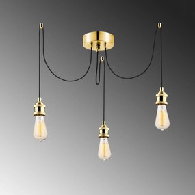 Candeeiro de Teto Kabluni – Dourado – 96 x 6 cm
