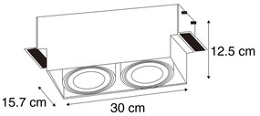 Conjunto de 6 focos embutidos pretos GU10 AR111 trimless 2 luzes - Oneon Moderno