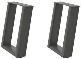 Pés para mesa de centro em forma de U, 2 peças, antracite, 38x(42-43)
