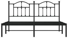 Estrutura de cama com cabeceira 160x200 cm metal preto