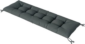 Almofada para espreguiçadeira (NÃO INCLUIDA) de praia em espuma viscoelástica com tiras, proteção UV 50+, 198 x 65 x 13 cm, cinzento escuro