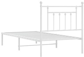 Estrutura de cama com cabeceira 90x190 cm metal branco