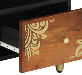 Armário de TV 100x33x46 cm Madeira Sólida de Mangueira
