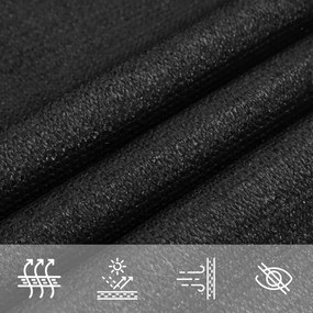 Para-sol estilo vela 160 g/m² 2x5 m PEAD preto