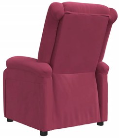 Poltrona reclinável veludo vermelho tinto