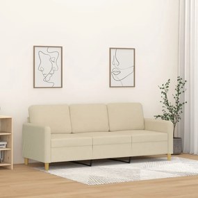 Sofá de 3 Lugares Chloé - Em Tecido - Cor Creme - 198x77x80 cm - Com o