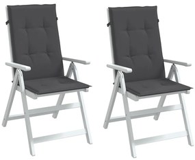 vidaXL Almofadões para cadeiras altas 2 pcs mesclado tecido antracite