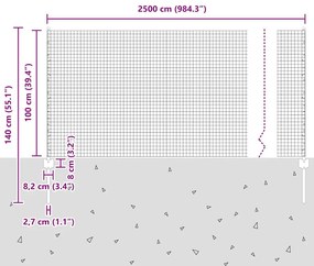 Cerca de Arame Soldado com 11 Postes em U Verde 1x25 m Aço