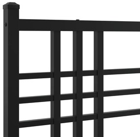 Estrutura de cama com cabeceira 90x190 cm metal preto