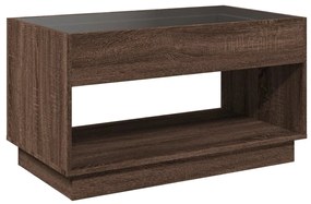 Mesa de centro luzes LED Infinity 90x50x50 cm carvalho castanho