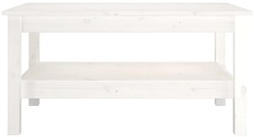 Mesa de centro 80x50x40 cm madeira de pinho maciça branco