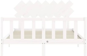 Estrutura de cama King Size com cabeceira madeira maciça branco