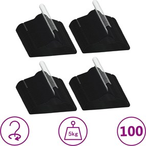 289922 vidaXL 100 pcs conjunto de cabides antiderrapantes veludo preto