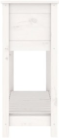 Vaso/floreira c/ prateleira 111,5x34,5x81cm pinho maciço branco