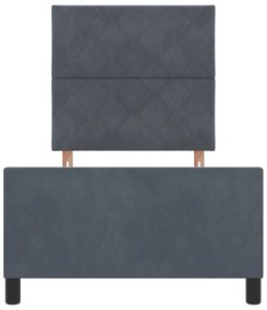 Estrutura de Cama de Veludo Cinza Escuro vidaXL 90x200 cm