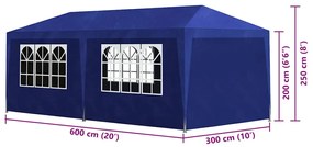 Tenda para festas 3x6 m azul