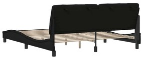 Estrutura de cama sem colchão 180x200 cm tecido preto