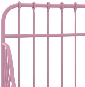 Estrutura de cama extensível em metal rosa 80x130/200 cm
