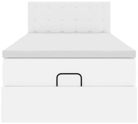 Estrutura de cama otomana com colchão 90x190 cm branco puro