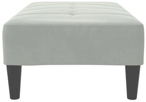 Apoio de pés 77x55x31 cm veludo cinzento-claro