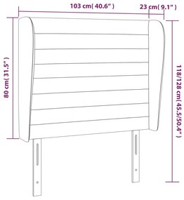 Cabeceira cama c/ abas tecido 103x23x118/128 cm cinzento-escuro