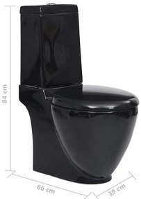 Sanita WC redonda cerâmica c/ descarga água inferior preto