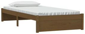Estrutura de cama solteiro 90x190cm madeira maciça castanho mel