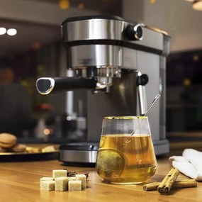 Máquina de café expresso Cafelizzia Steel com 20 bar, termobloco e vaporizador