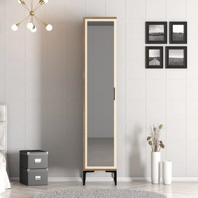 Guarda-roupa Kumsal R – Nogueira e Creme – 40x47,5x201,4 cm