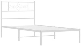 Estrutura de cama sem colchão com cabeceira 75x190 cm branco