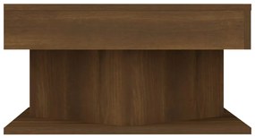 Mesa centro 57x57x30 cm derivados de madeira carvalho castanho