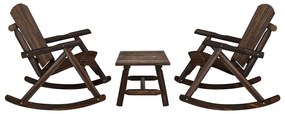 vidaXL 3 pcs conjunto lounge de jardim madeira de abeto maciça