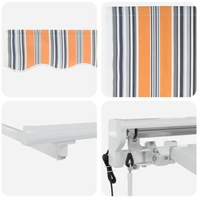 Toldo Retrátil Manual Azul Marinho 400x200 cm
