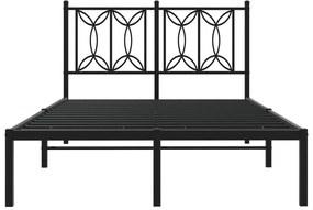 Estrutura de cama com cabeceira 120x200 cm metal preto