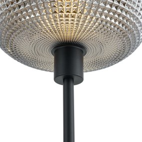 Candeeiro de pé de design preto com vidro fumado 2 luzes - Brianna Design