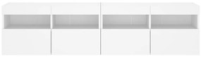 Móveis de parede p/ TV com luzes LED 2 pcs 80x30x40 cm branco