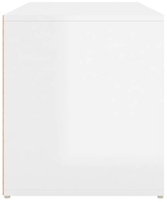 Banco de corredor 80x40x45 cm contraplacado branco brilhante