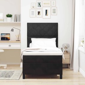Cama Box com Colchão vidaXL Preto Solteiro Veludo