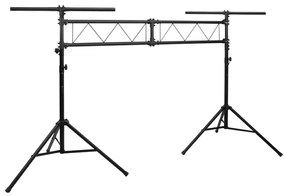 Suporte de iluminação 338x115x(180-300) cm aço preto